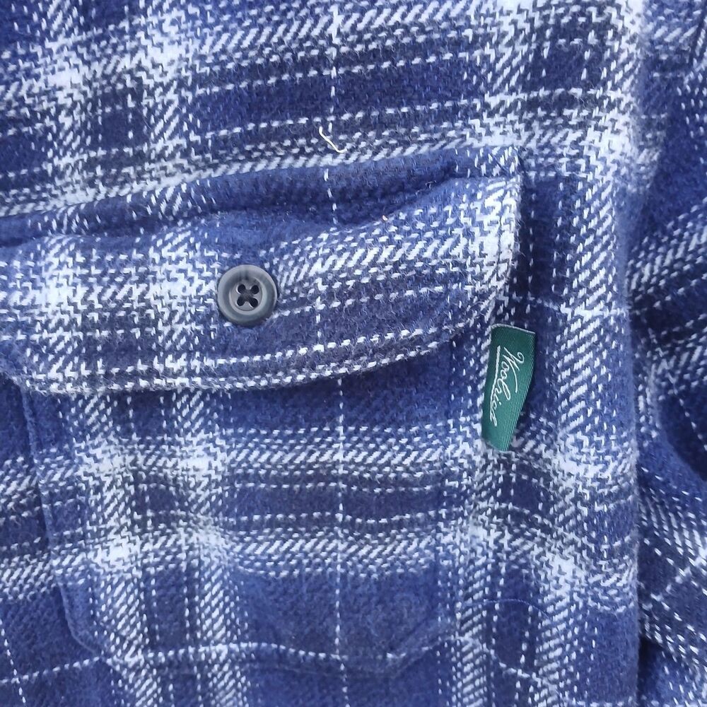 Woolrich Flannel Men's Shirt XL Wool Shacket Plaid Workwear Outdoor Barn - Picture 5 of 11